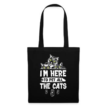 Im Here To Pet All The Cat - Stoffbeutel - Schwarz - Vorne
