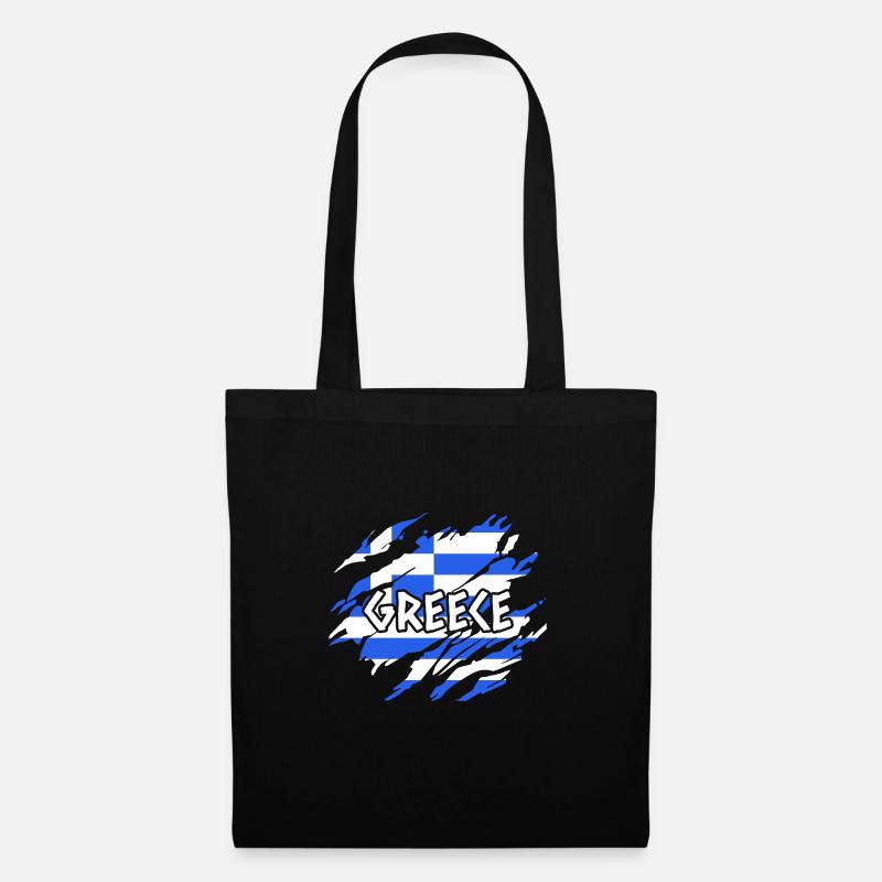 Griechenland Flagge - Stoffbeutel - Schwarz