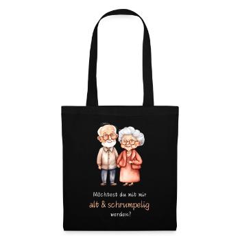 Do you want to grow old and wrinkled with me? - Tote Bag - black - Front