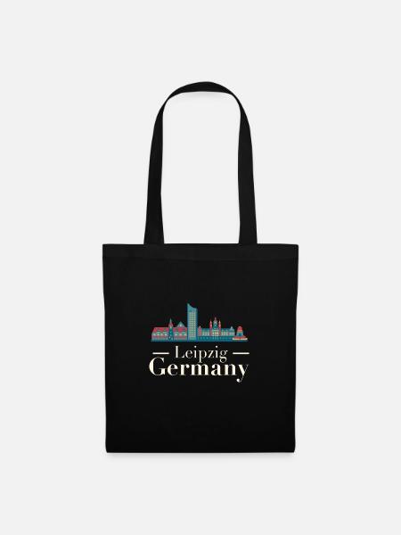 Leipzig Skyline - Stoffbeutel - Schwarz