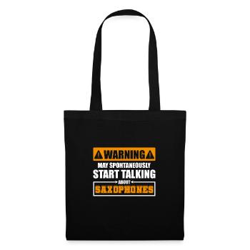 Accessoires de saxophone drôles - Sac en tissu - noir - Devant