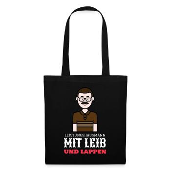 Leistungshausmann Mit Leib und Lappen - Stoffbeutel - Schwarz - Vorne