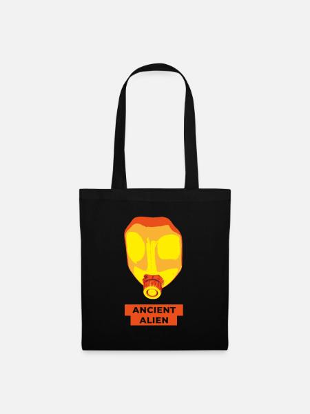 Ancient Alien Colored Skull - Tote Bag - black