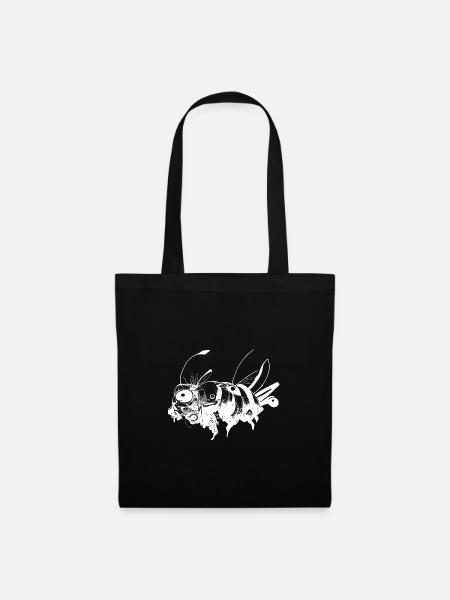 Cyber White Bee - Tote Bag - black