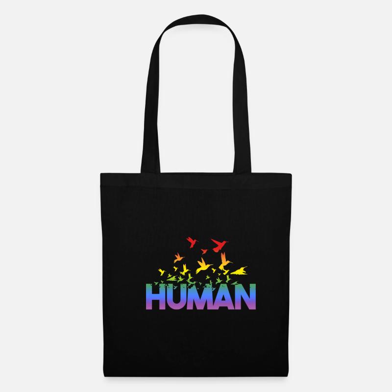Liebe Human Regenbogen Gay Pride - LGBT - Stoffbeutel - Schwarz