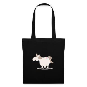 Licorne épaisse et mignonne - Sac en tissu - noir - Devant