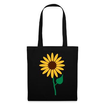 Blume - Stoffbeutel - Schwarz - Vorne