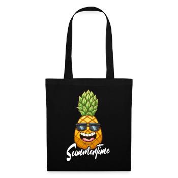 Ananas lunettes de soleil fruit vacances d’été cadeau - Sac en tissu - noir - Devant