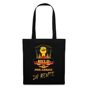 Held der Arbeit in Rente - Rentner Geschenk - Stoffbeutel - Schwarz - Vorne