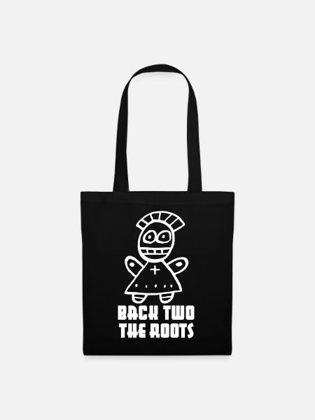"Back two the Roots" cool saying - Tote Bag - black