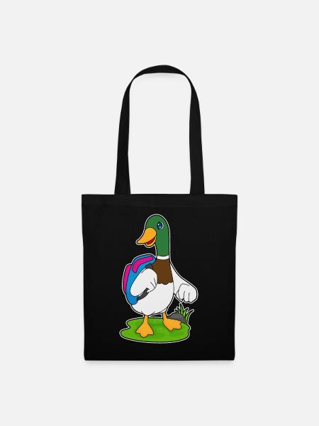 Ente Wanderer Rucksack Wandern - Stoffbeutel - Schwarz