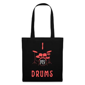 I Love My Drums - Stoffbeutel - Schwarz - Vorne