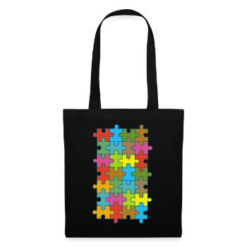 Multicolored puzzle - Tote Bag - black - Front