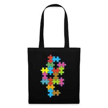 Multicolored incomplete puzzle - Tote Bag - black - Front