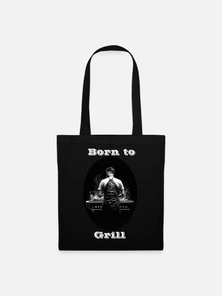 Born to Grill weiß - Stoffbeutel - Schwarz