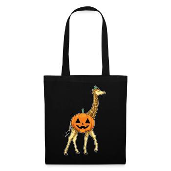 Giraffe Halloween Kürbis - Stoffbeutel - Schwarz - Vorne