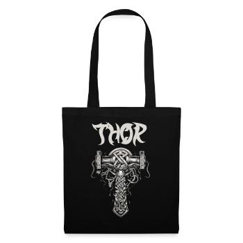 Thor's Hammer Knot Pattern Norse Mythology - Tote Bag - black - Front