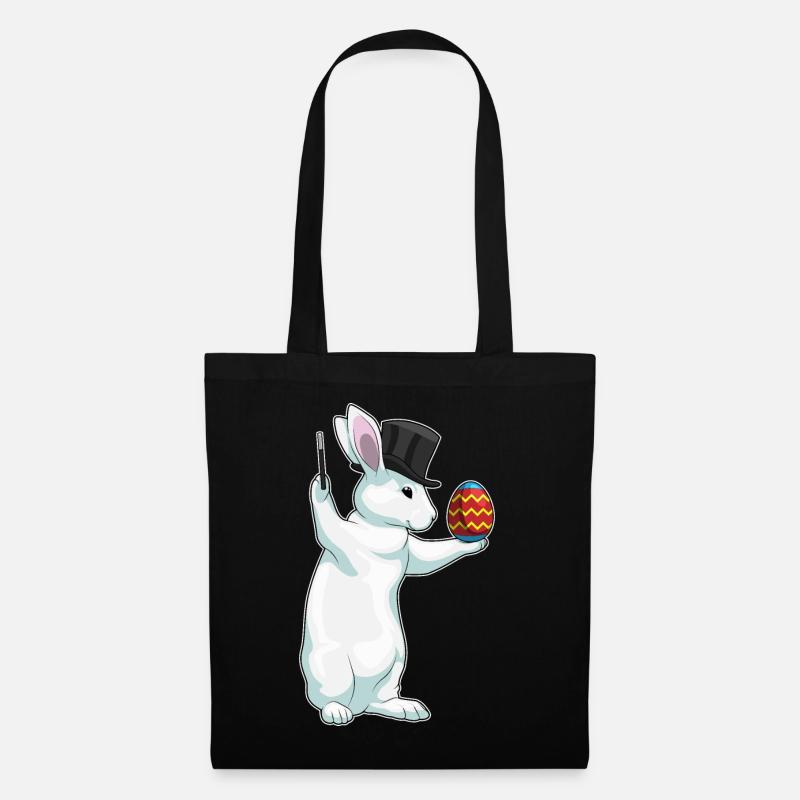 Hase Ostern Osterei Zauberer - Stoffbeutel - Schwarz