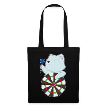 Katze Dart Dartpfeil Dartscheibe - Stoffbeutel - Schwarz - Vorne