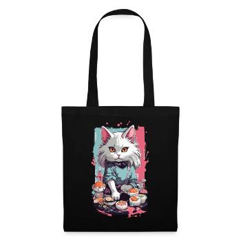 Chat Sushi Master Pastel Lover Design - Sac en tissu - noir - Devant