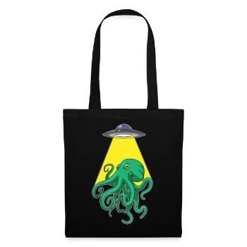 Octopus, Spaceship, Space - Tote Bag - black - Front
