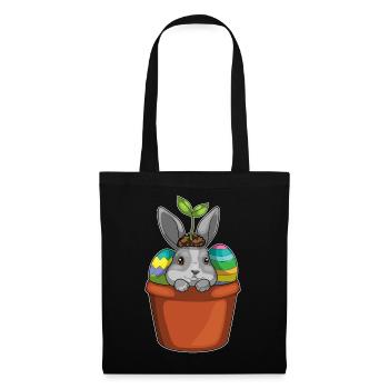 Printemps de Pâques Bunny - Sac en tissu - noir - Devant