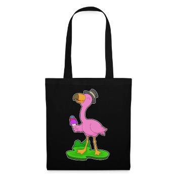 Flamingo Waffeleis - Stoffbeutel - Schwarz - Vorne