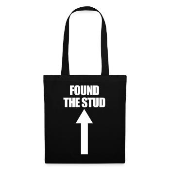 Found The Stud Carpenter Humor Funny Men's Stu - Tote Bag - black - Front
