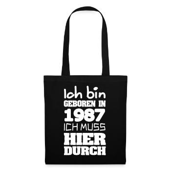 Born 1987 Typo Statement Shirt - Tote Bag - black - Front