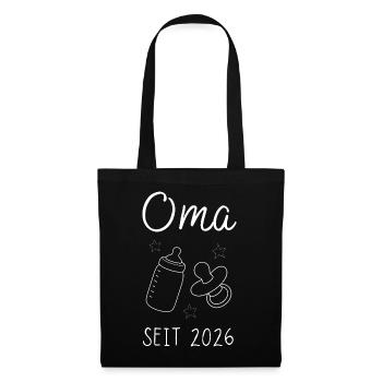 Oma seit 2026 Geschenk für Muttertag - Stoffbeutel - Schwarz - Vorne