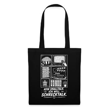 Schreektalk statt Smalltalk Horror Design - Stoffbeutel - Schwarz - Vorne