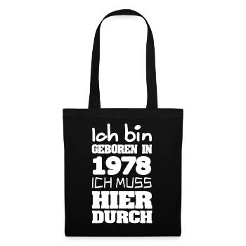 Jahrgang 1978 - Stoffbeutel - Schwarz - Vorne