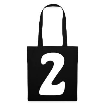 Deux : Minimal Numéral 2 | Deuxième - Sac en tissu - noir - Devant