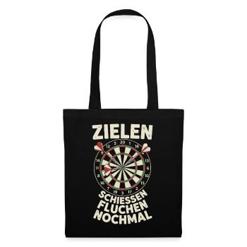 Zielen Schießen Fluchen Noch Mal - Stoffbeutel - Schwarz - Vorne