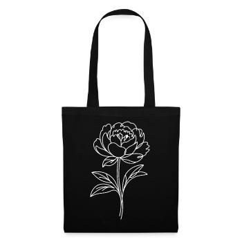 Peonies Line Study - Tote Bag - black - Front