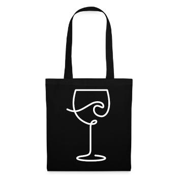 Wine glass for wine lovers and time-out - Tote Bag - black - Front