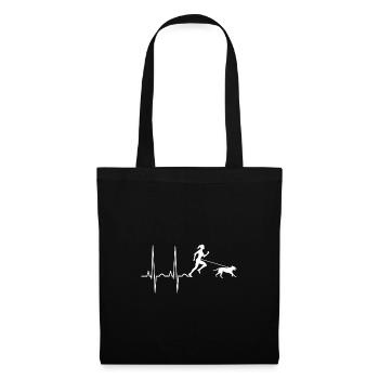 Canicross Frauen Hundesport Joggen Geschenk Idee - Stoffbeutel - Schwarz - Vorne