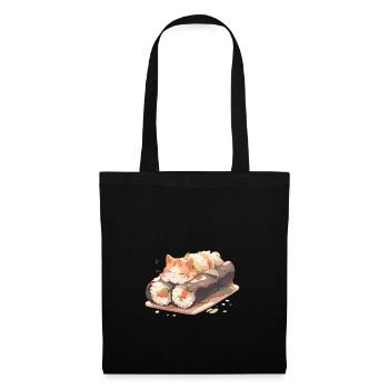 Chat à sushi - Sac en tissu - noir - Devant