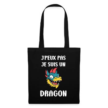 Bébé dragon - Sac en tissu - noir - Devant