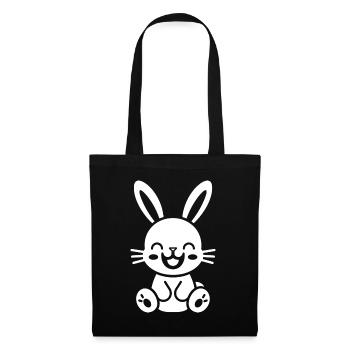 Kleiner Baby-Hase - Stoffbeutel - Schwarz - Vorne