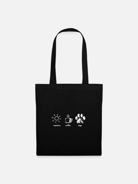 Sunshine - coffee - dogs - Stoffbeutel - Schwarz