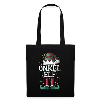 Onkel Elf Weihnachten Weihnachtsgeschenk - Stoffbeutel - Schwarz - Vorne
