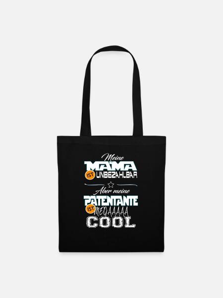 Patentante mega cool - Stoffbeutel - Schwarz