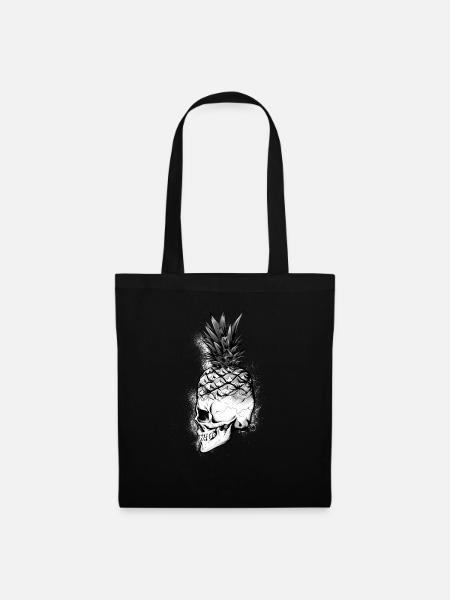 Ananas Totenkopf - Stoffbeutel - Schwarz