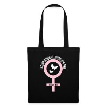 Journée internationale de la femme - 8 mars - Sac en tissu - noir - Devant