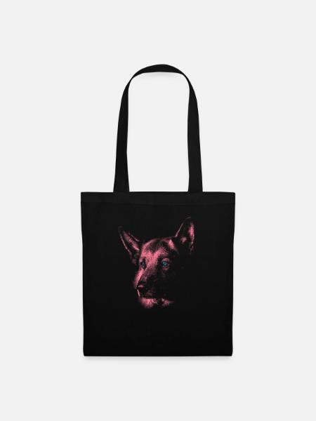 Deutscher Schäferhund mit blauen Augen - Stoffbeutel - Schwarz