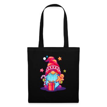 Dessin animé coloré du pop art des elfes de Noël - Sac en tissu - noir - Devant