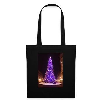 Sapin de Noël violet - Sac en tissu - noir - Devant
