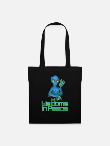 alien blue - Stoffbeutel - Schwarz