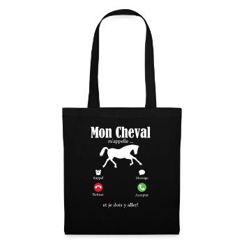 Humour Cheval Cadeau Anniversaire Equitatio - Sac en tissu - noir - Devant